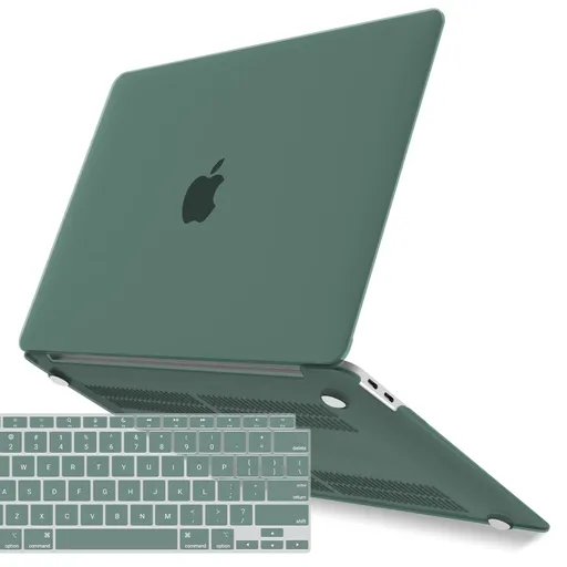 Suitable for MacBook Air 13 Inch Case 2022 2021 2020 2019 2018, A1932, A2179, A2337 Shell Case Keyboard Cover Dark Green
