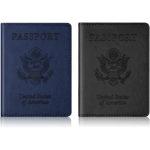 2PCS Passport Holders，Ultra Slim Passport Wallet，PU Leather Passport Cover for Women and Men