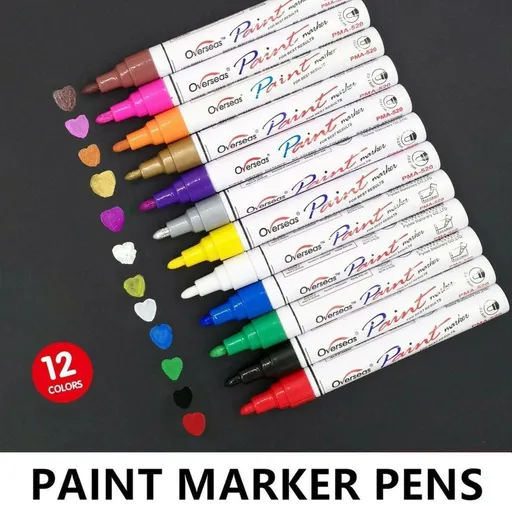 Multicolour Permanent Paint Marker Pens for Tyre Metal Glass Rubber - Purple