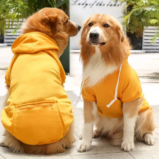 Shine Pet Clothing Polyester Sweatshirt Zipper Pockets Big Dog Zipper Pocket Sweatshirt Ginger 3XL (bust 70CM about 10.00 kg-14.00 kg pets)
