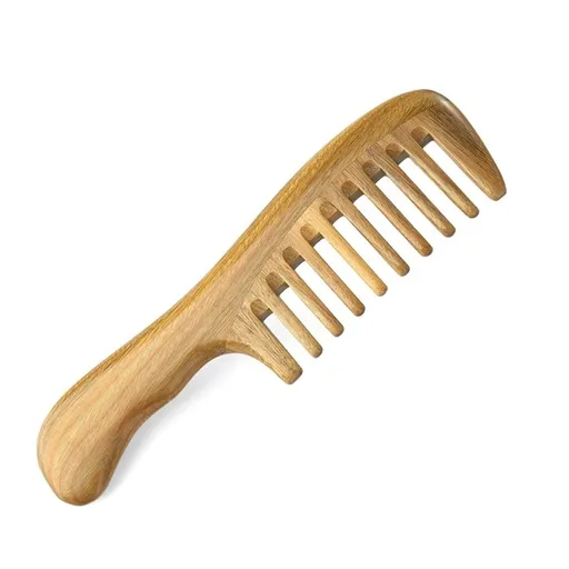 Wooden Comb Anti-Static Extra Wide Tooth Natural Sandalwood Hair Detangler