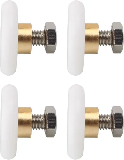 4 pieces - Shower door caster - Shower door wheels - Shower wheels - Sliding door wheels - Shower cabin wheels - diameter 19mm - Replacement parts for bathroom - nylon