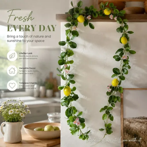 Style A Fresh Scent Lemon Vine Indoor Kitchen Decor Garland