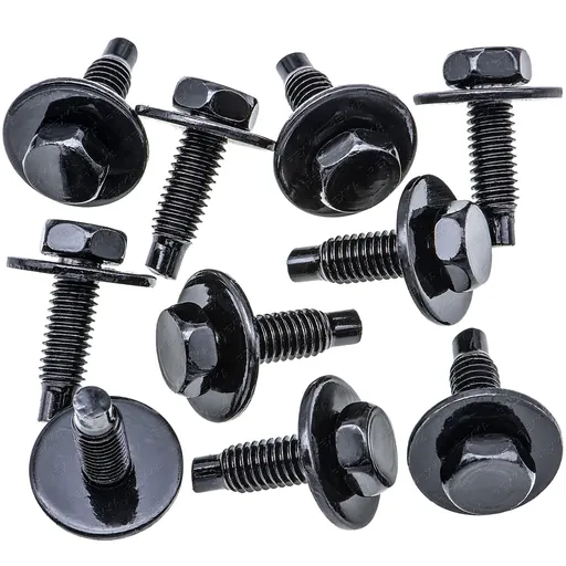 Rexka 10pcs M6-1.0 X 20mm Hex Head Sems Bolt W/Dog Point for Nissan Infiniti 08146-6162H - Multipurpose - Headlamp Fender Liner Splash Shield Bumper Cover Radiator Support Splash Shield