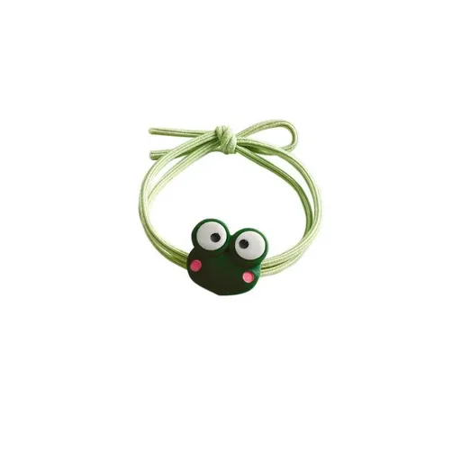 Cartoon Hair Rubber Hair Ring Frog Head Rope Hand Strap Couples Girl Hair Rope - Green
