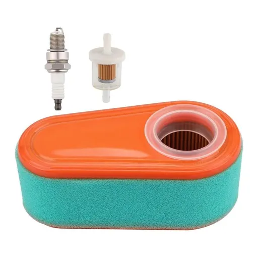 Small Engine Air Filter Replacement Kit 795066 with Shaped 13.5 x 7 cm Filter, Pleated Inner Filter and PU Sealing Frame