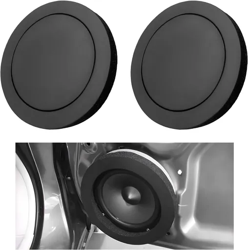 2 PCS 6.5" Foam Speaker Enhancer, Self Adhesive Car Door Speaker Foam Baffles with High Rebound, Soundproof Auto Sponge Bass Blocker Fast Rings for Enhancing Stereo Sound