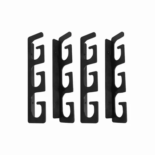 6-Rod Wall Mount Fishing Rod Holder Horizontal Black Fishing Rod Storage Rack