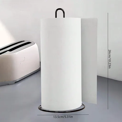 paper towel holder, plastic wrap stand, iron kitchen organizer, removable holder, easy-carry kitchen item, kitchen countertop organizer, gift for home cook - White - Size 1PCS