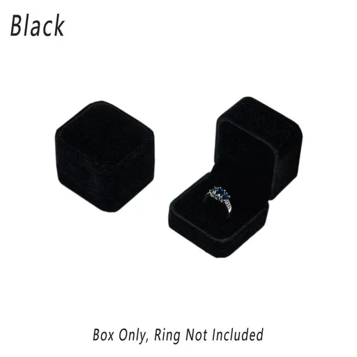 10X Flannel Ring Jewelry Earring Ring Jewelry Boxes Exquisite Gift Organizer - Black