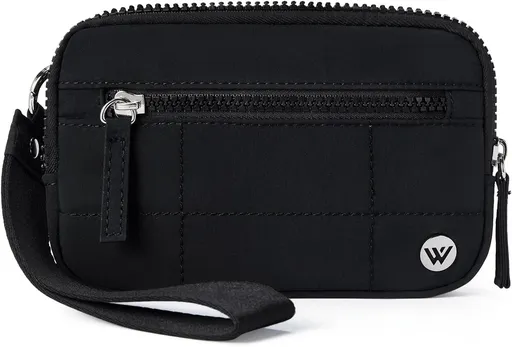 Black Elegant WESTBRONCO Quilted Phone Bag Wallet