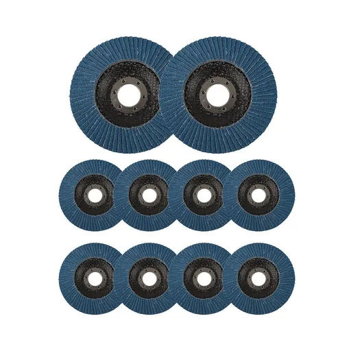10pcs Flap Disc 40/60/80/120 Grit Angle Grinder Wheel Set Durable Sanding Tool - 40 Grit