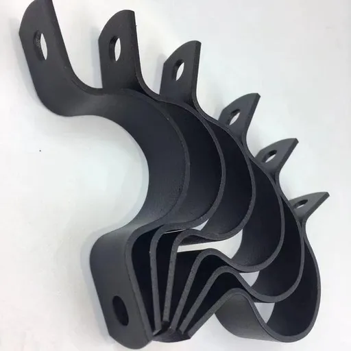 Black U-Clamp - Metal Pipe Clamp - Double Hole Pipe Clamp DIY - U-Shaped Bracket (6 Pcs) (1/2 Inch)