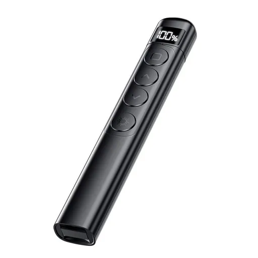 Wireless Presentation Clicker with Pointer Stick,Rechargeable Presenter Remote Light Pointer with Screen Stylus Pen and Digital Display