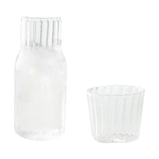 Transparent Carafe with Cup, Bedside Water Carafe and Glass Set, Bedside Carafe Juice Water Pitcher, Carafe Glassware Drinking Glass