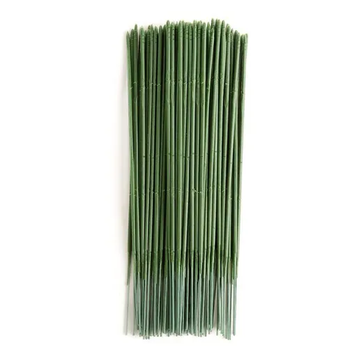 100 pcs Floral Stem Wire - Plastic Artificial Flower Green Stem Rod - Plant Stub Wire Green Florist Wires (12inch / 30cm)