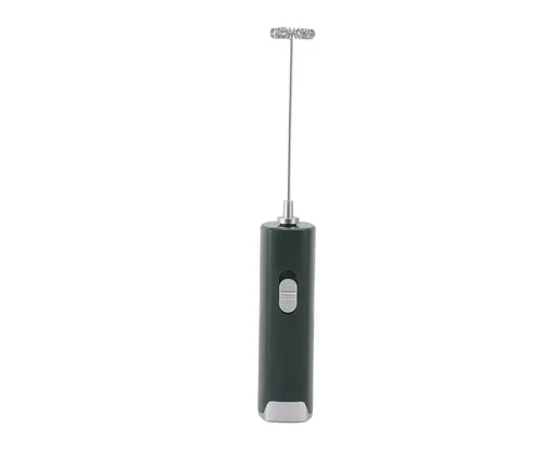 Electric Milk Frother, Multifunctional, Low Noise Mini Hand Wand for Coffee, Lattes, & Hot Chocolate, Dark Green