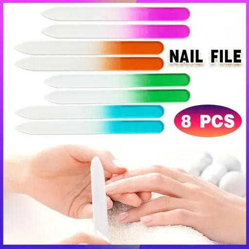 8X Durable Nail File Crystal Glass Buffer Art Files Manicure Device Acrylic Gel