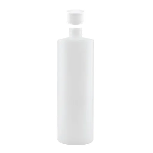 Kitchee 1x 250ml Natural HDPE Round Bottle + 28/410 Caps - Empty Plastic Food Storage