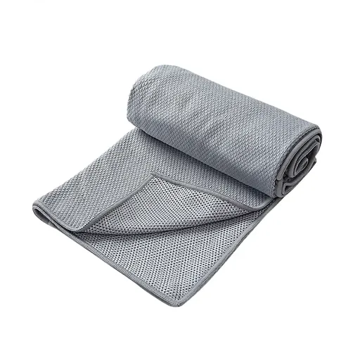 Sports Fitness Ultra Fine Fiber Sweat-Absorbent Diamond Pattern Yoga Towel - Grey