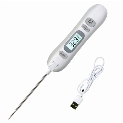 0629 Rechargeable Food Thermometer BBQ Cooking Temperature Measurement Tool Meat Thermometer Baking Oven Thermometer