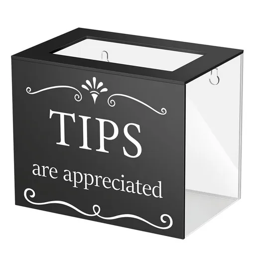 Tip Jars for Money Acrylic Cash Box Donation Bucket 6x4x5 Inch Storage Container Suggestion Raffle