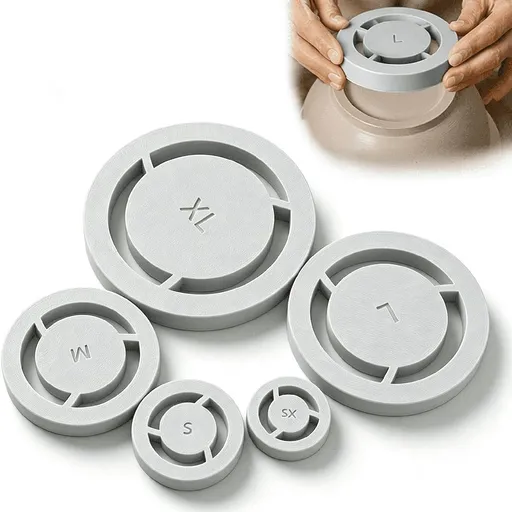 5 Pcs Pottery Foot Ring Tool Set,Ceramic Tools for Pottery,Clay Base Aligner&Even Foot Press,Ceramic&Pottery Tools for Wheel Throwing Bowls Cups