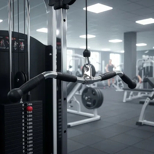 Randy & Travis Rubber-Coated Revolving Curl Row Bar Attachment for Gyms