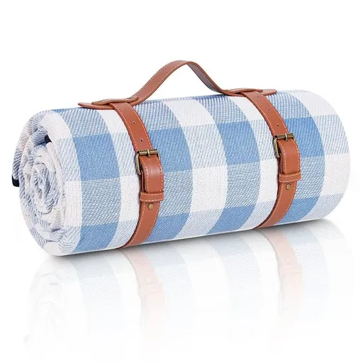 Outdoor Picnic Blanket Waterproof Mat Extra Wide Camping Tent Ground Sheet for Hiking and Outdoor Activities - Sky Blue L
