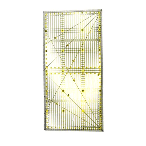 Quilters Ruler with Double Colored and Grid Lines Patchwork Ruler Nonslip Quilters Ruler for Quilting Sewing Crafts