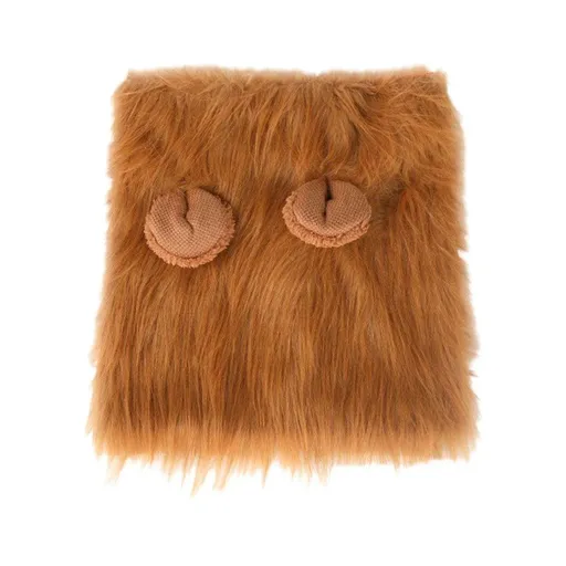 Lion Costume Mane Wig Large Dog Fancy Dress Up Party for Pet Halloween Clothes - Light Brown-L