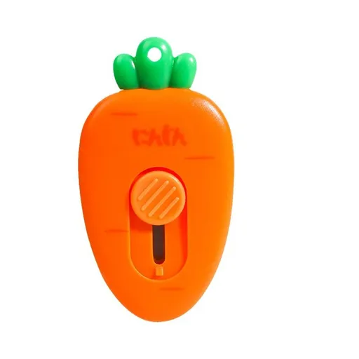 4pc Creative Carrot an Strawberry Shaped Art & Craft Cutter Retractable Box Letter Opener Portable Utility Knives Office
