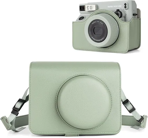 Fuji WIDE 400 Camera Case, PU Leather Protective Case Compatible for Instax WIDE 400 Instant Camera - Carrying Bag with Adjustable Shoulder Strap