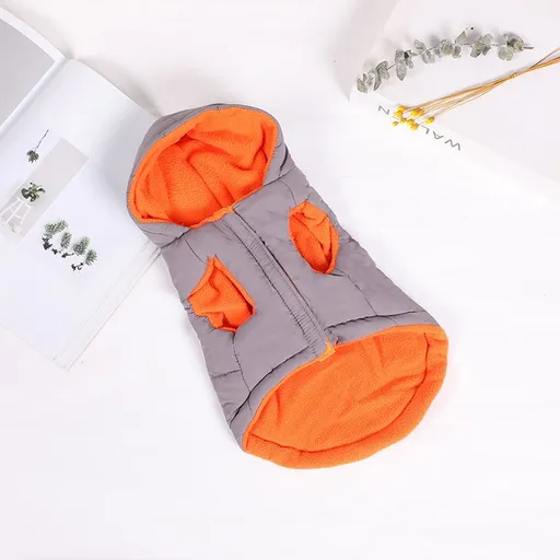 Dog Vest Cotton Winter Warm Waterproof Pet Clothing Gray XL