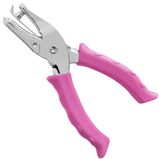 Single Hole Punch 1/4” Paper Hole Puncher for Crafts, One Hole Punch with Pink Soft Grip Handle, Small Hole Punchs or Kids and Adults, Handheld Circle Punch for Paper Crafts in Home, Office,Classroom