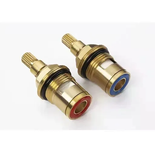 Brass Bathroom Sink Faucet Valve Stem - 2Pcs Hot and Cold Ceramic Disc Stem Valve Repair Bathroom Faucet Stem Cartridge Replacem