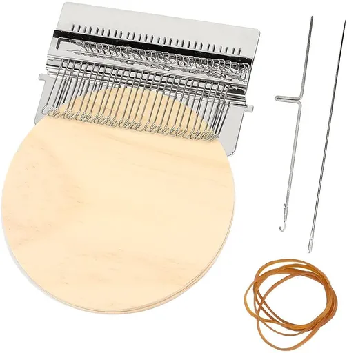 Convenient Small Weaving Loom Kit for Beginners Quickly Mending Jeans, Repair Holes, DIY Beautiful Weaving Arts（28 Hooks）