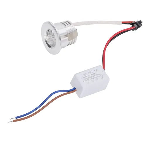 Mini Recessed COB Spotlight Stable Heat Dissipation LED Recessed Ceiling Spotlight 3W Silver Lamp Body AC85‑265V Positive White Light 6000K