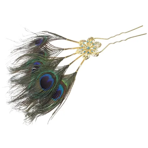 Chinese Hair Sticks for Buns Ethnic Style Enhancement Metal Green 1Set for Women Evening Parties