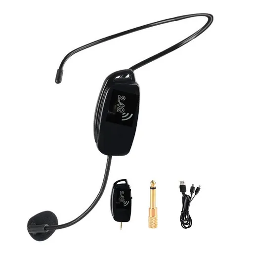 2-in-1 Wireless Microphone Headset 2.4G Hands-Free Mic