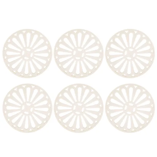 6Pcs Coaster Round Thickened Creative Insulation Pad Kitchen Table Mat Household SuppliesBeige
