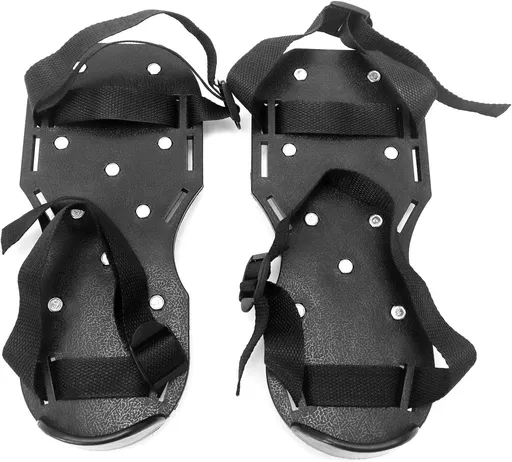 Gunite Spiked Shoes With 3/4” Short Spikes Perfect For Epoxy Floor, Overlays, Cover Installation, Green Color (Pair)