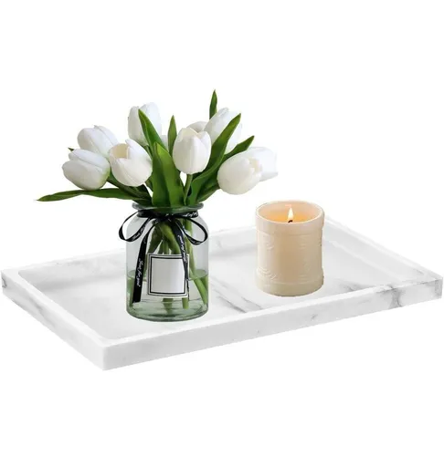 20 cm x 10 cm Silicone Storage Tray for Makeup and Small Items, Light Gray, Decorative Practical Organizer
