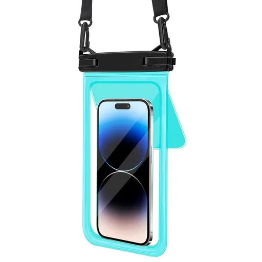 IPX8 Waterproof Phone Pouch with Adjustable Lanyard, Touchscreen-Compatible Dry Bag for Beach, Swimming, Snorkeling and Underwater Adventures, Fits Most Smartphones and Small Essentials (Mint)