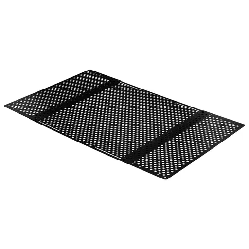 RV Screen Door Protector, Adjusts from 558.8 – 800 mm, Adjustable Door Grille, Easy to Install, Reinforced Breathable Honeycomb Holes, Iron Camper RV Entry Protector for Pet Protection, Black