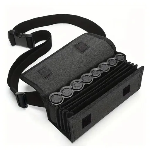 Coin Holders Pack with Banknote Dispenser, Waiter's Purse, Coin Sorter, Organizer, Storage Bag with Belt for Waitress, Server, Collector, Cashier, Change, Black
