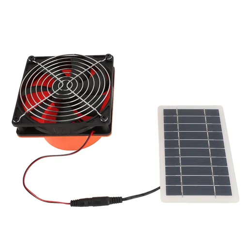 Solar Exhaust Fan Monocrystalline 10W Solar Panel Ventilation Fan with Protective Mesh for Round Duct Greenhouse RV 5V