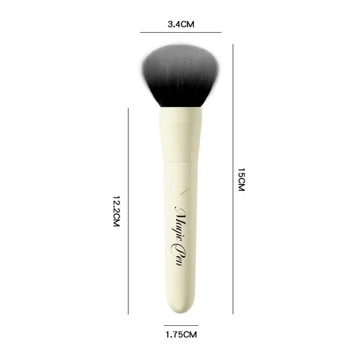 Beige Discreet Makeup Brush Vibrator - 10 Mode USB Rechargeable Teaser Wand with Soft Bristles, Waterproof Portable Adult Intimacy Massager for Couples and Solo Play