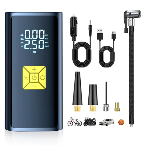 Tire Inflator Portable Air Compressor Air Pump for Car Tires-Electric Tire Inflation-Cordless Tire Pump with Pressure Gauge