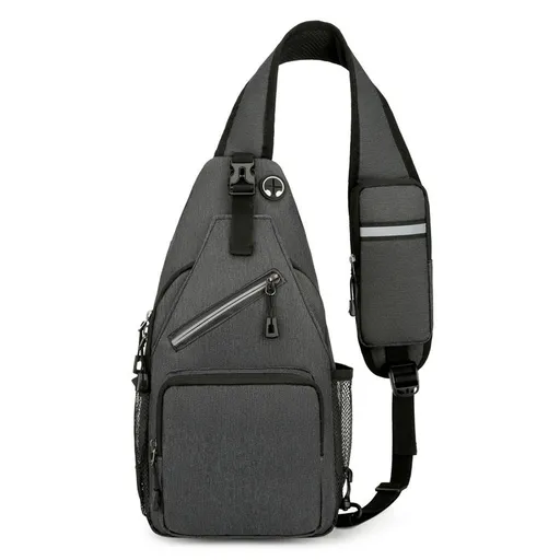New Men's Chest Bag Lightweight Oxford Crossbody, Water-Resistant Durable Anti-Burden Shoulder Pack, Minimalist Casual Commute Cycling Sports Sling Bag（Dark grey）